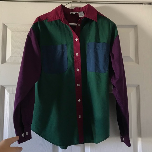 SOLD / VINTAGE • men’s colorblock button down top - Picture 4 of 7